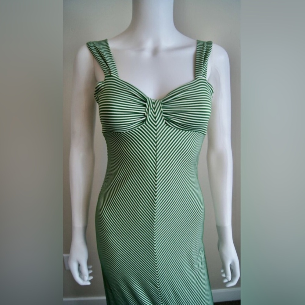 Max Studio Green Striped Dress
